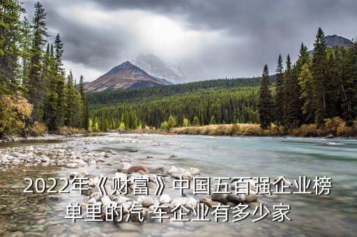 2022年《財(cái)富》中國(guó)五百?gòu)?qiáng)企業(yè)榜單里的汽 車(chē)企業(yè)有多少家
