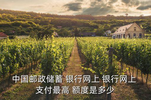 中國(guó)郵政儲(chǔ)蓄 銀行網(wǎng)上 銀行網(wǎng)上 支付最高 額度是多少