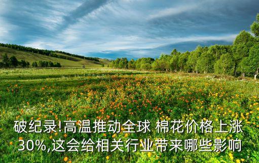 破紀錄!高溫推動全球 棉花價格上漲30%,這會給相關行業(yè)帶來哪些影響