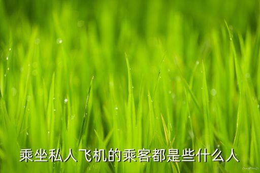 乘坐私人飛機的乘客都是些什么人