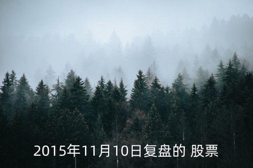 2015年11月10日復(fù)盤(pán)的 股票