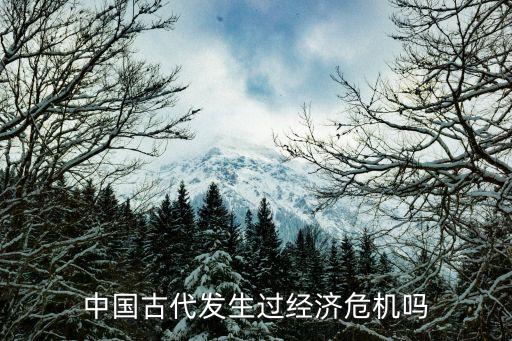 中國古代發(fā)生過經濟危機嗎