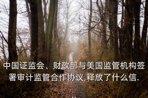 中國證監(jiān)會(huì)、財(cái)政部與美國監(jiān)管機(jī)構(gòu)簽署審計(jì)監(jiān)管合作協(xié)議,釋放了什么信...