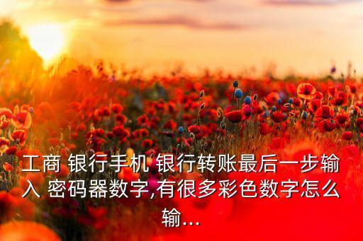工商 銀行手機 銀行轉賬最后一步輸入 密碼器數字,有很多彩色數字怎么輸...