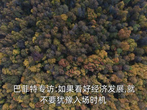  巴菲特專訪:如果看好經(jīng)濟發(fā)展,就不要猶豫入場時機