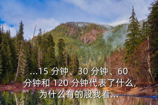 ...15 分鐘、30 分鐘、60 分鐘和 120 分鐘代表了什么,為什么有的股我看...
