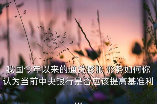 我國今年以來的通貨膨脹 形勢(shì)如何你認(rèn)為當(dāng)前中央銀行是否應(yīng)該提高基準(zhǔn)利...