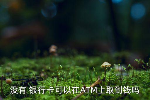 沒(méi)有 銀行卡可以在ATM上取到錢嗎