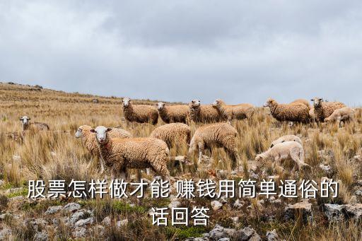  股票怎樣做才能 賺錢(qián)用簡(jiǎn)單通俗的話(huà)回答