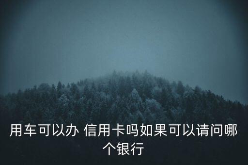 用車可以辦 信用卡嗎如果可以請(qǐng)問哪個(gè)銀行