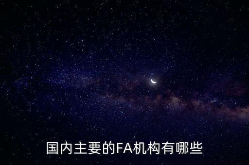 國(guó)內(nèi)主要的FA機(jī)構(gòu)有哪些
