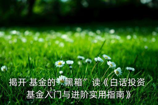 揭開 基金的“黑箱”讀《白話投資 基金入門與進(jìn)階實用指南》