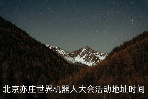 北京亦莊世界機(jī)器人大會活動地址時(shí)間