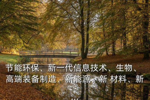 節(jié)能環(huán)保、新一代信息技術、生物、 高端裝備制造、新能源、新 材料、新...